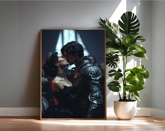 Saeris Fane and Kingfisher Art Print: Quicksilver, Brimstone, Dark Fantasy Romance, Bookish Decor (Digital Download)