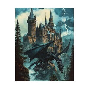 Tairn Onyx Storm Art, Fourth Wing Fanart Poster Romantasy, Iron Flame wall decor, Library Art, Reader art, Rebecca Yarros, gifts for her image 3