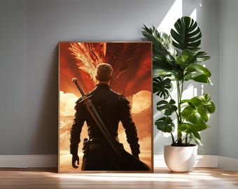 Fourth Wing Dragon Rider Art Print: Fantasy Wall Decor (Digital Download)