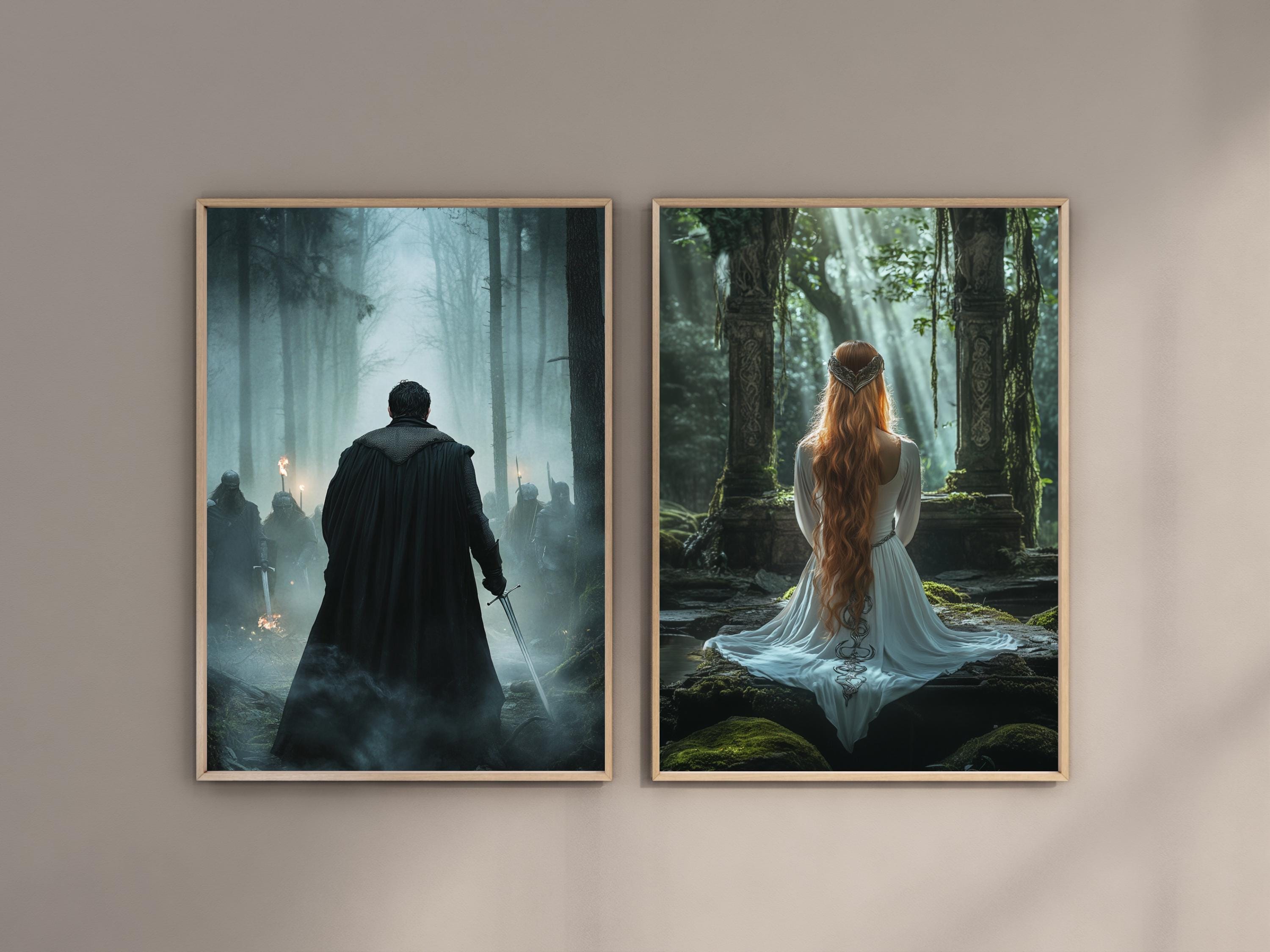 Crimson Moth Duo Fanart Prints, Kristen Ciccarelli Poster, Rune Winters & Gideon Sharp, Heartless Hunter, Rebel Witch Wall Art, Wall decor