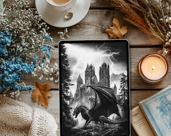 Onyx Storm Kindle Screensaver: Fourth Wing Dragon Art (Digital Download)