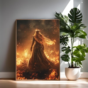 Aelin Galathynius Art Print: Throne of Glass, Fire Queen (Digital Download)