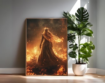 Aelin Galathynius Art Print: Throne of Glass, Fire Queen (Digital Download)