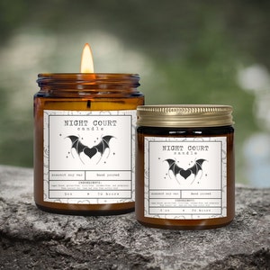 Night Court Bookish Candle, Officially Licensed SJM Merch, ACOTAR Candle, Book Lover Decor, Reader Gift, Bat Boys Gifts, Feyre and Rhysand