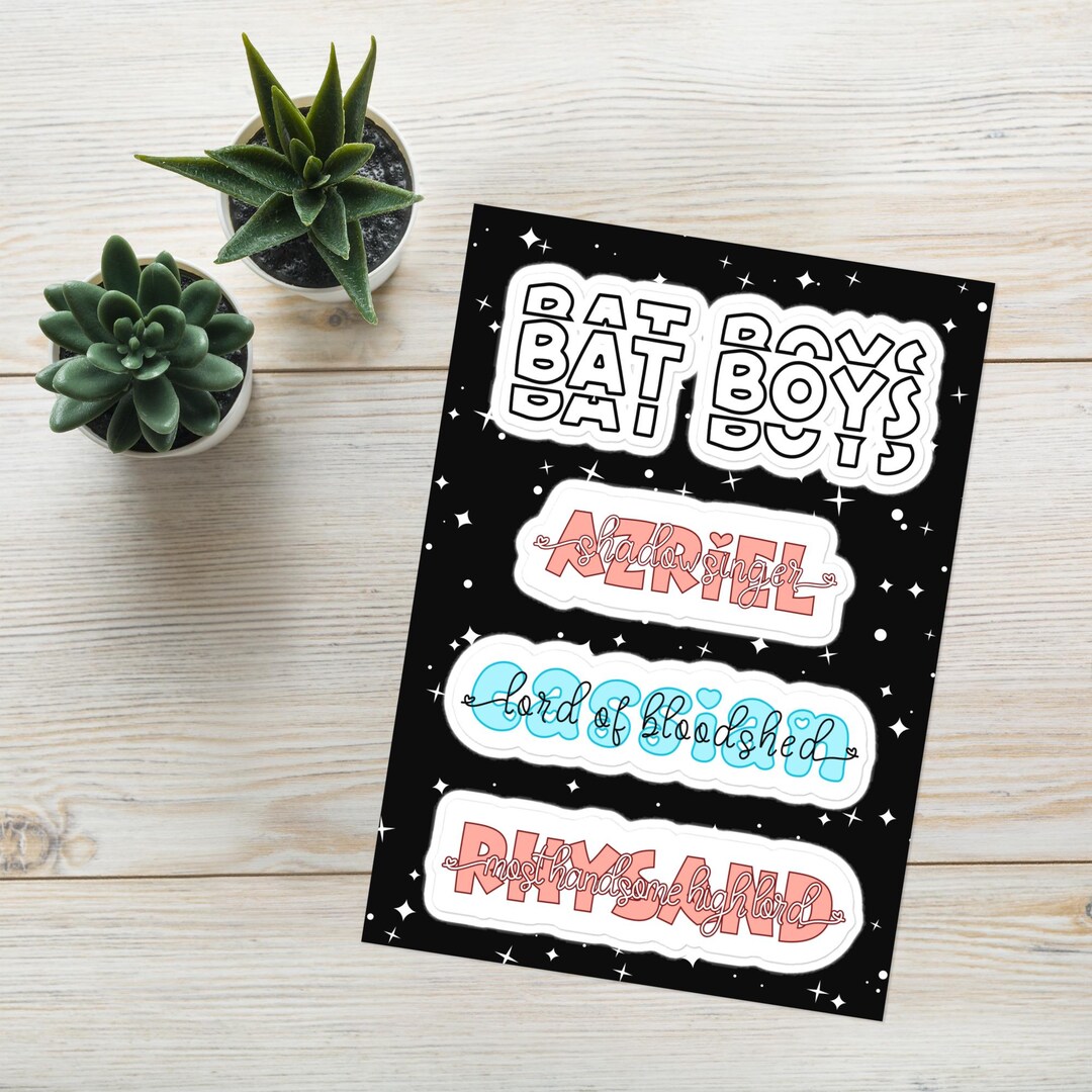 Bat Boy Sticker Bat Boys ACOTAR Sticker Sheet, Art Print, Reader Gifts, Book Lover ...