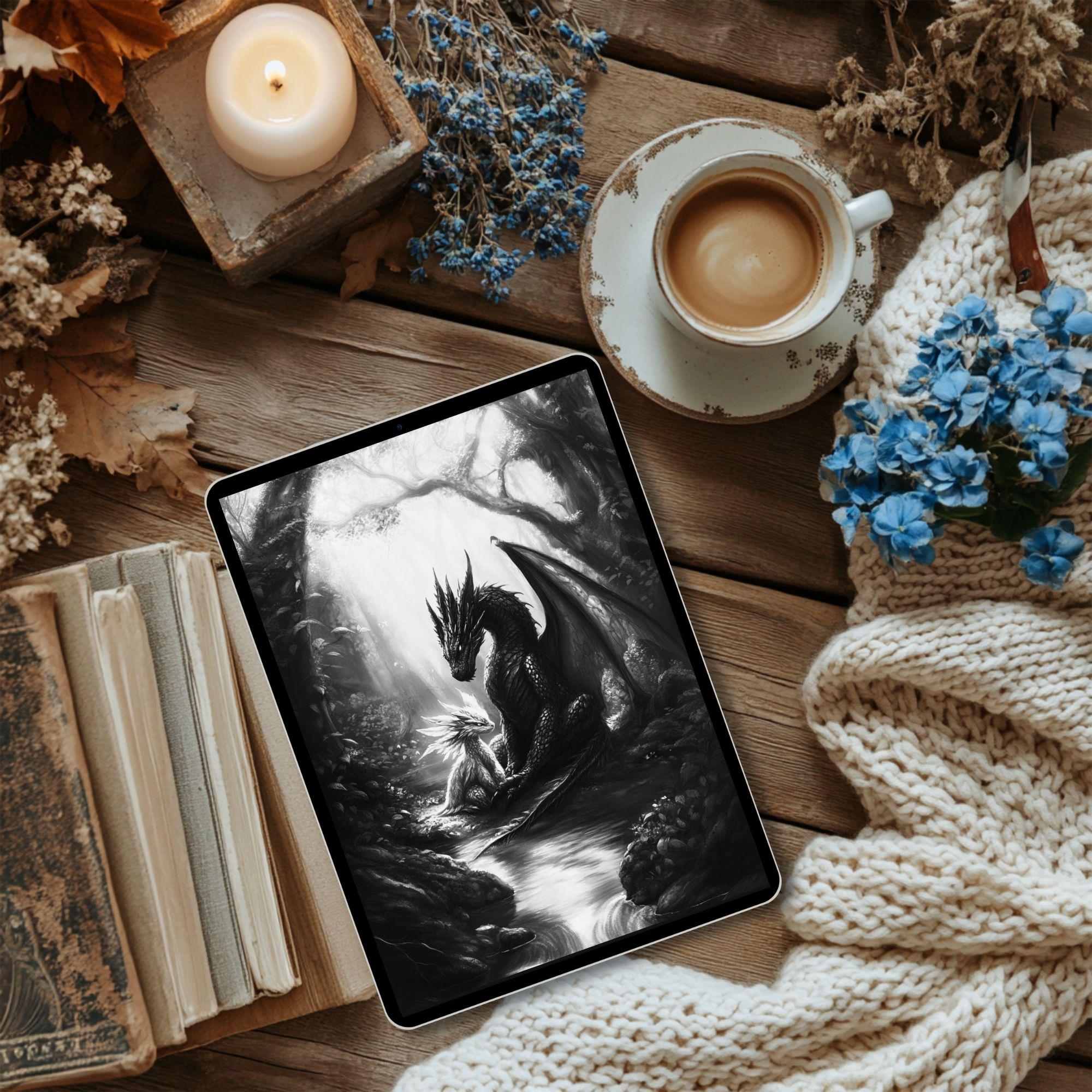 Fourth Wing Kindle Lock Screen: Onyx Storm Dragon Art (Digital Download)