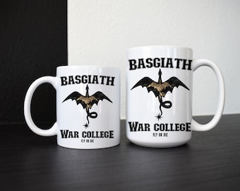 Basgiath War College Becher, Vierter Flügel Becher, Drachenreiter Becher, Fantasy Bücherwurm Tasse, The Empyrean Series Merch