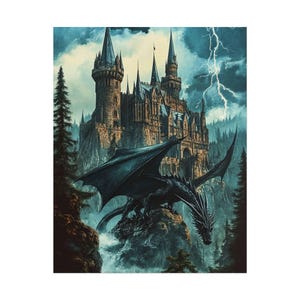 Tairn Onyx Storm Art, Fourth Wing Fanart Poster Romantasy, Iron Flame wall decor, Library Art, Reader art, Rebecca Yarros, gifts for her image 2