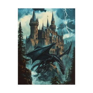 Tairn Onyx Storm Art, Fourth Wing Fanart Poster Romantasy, Iron Flame wall decor, Library Art, Reader art, Rebecca Yarros, gifts for her image 4