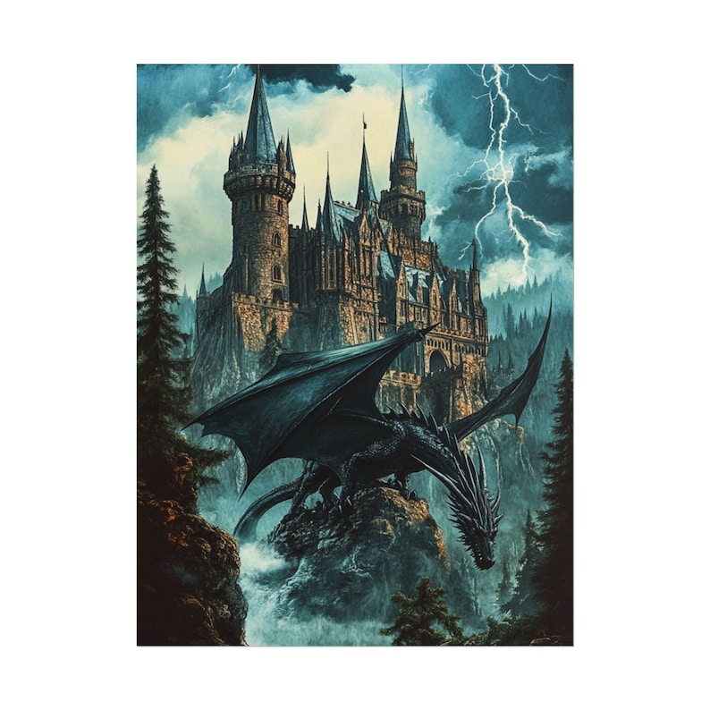 Tairn Onyx Storm Art, Fourth Wing Fanart Poster Romantasy, Iron Flame wall decor, Library Art, Reader art, Rebecca Yarros, gifts for her image 4