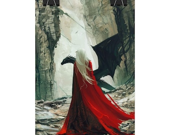 Póster de fanart de Manon Blackbeak, arte mural de Trono de Cristal, lámina de Sarah J. Maas, merchandising de TOG, regalo para lectores de fantasía, decoración del universo de Maas