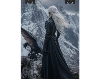 Póster de fanart de Manon Blackbeak, arte mural de Trono de Cristal, lámina de Sarah J. Maas, merchandising de TOG, regalo para lectores de fantasía, decoración del universo de Maas