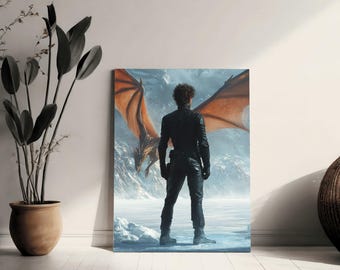 Fourth Wing Dragon Rider Art Print: Rebecca Yarros Digital Wall Decor (Digital Download)