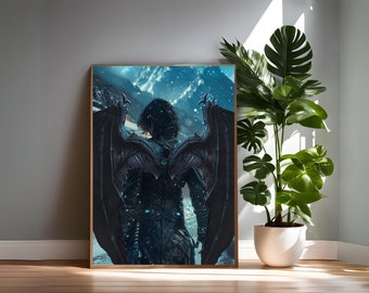 Azriel Shadowsinger Art Print: ACOTAR Bat Boys Library Decor (Digital Download)