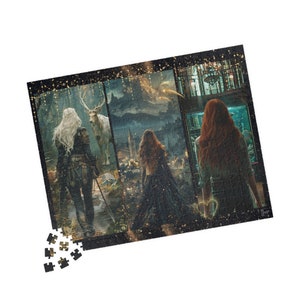 Maasiverse FMC&#39;s Puzzle of Aelin, Feyre, Bryce, ACOTAR Puzzle, Crescent City Puzzle, Throne of Glass Gift, Crescent City, SJM Jigsaw