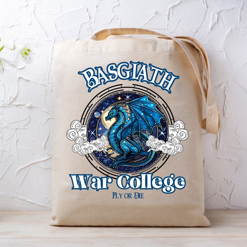 FOTAP FW Merch Dragon Rider Book Lover Gift Basgiath Was College Tote Bag Dragon Rider FW Bookish Gift, Basgiath, Medium