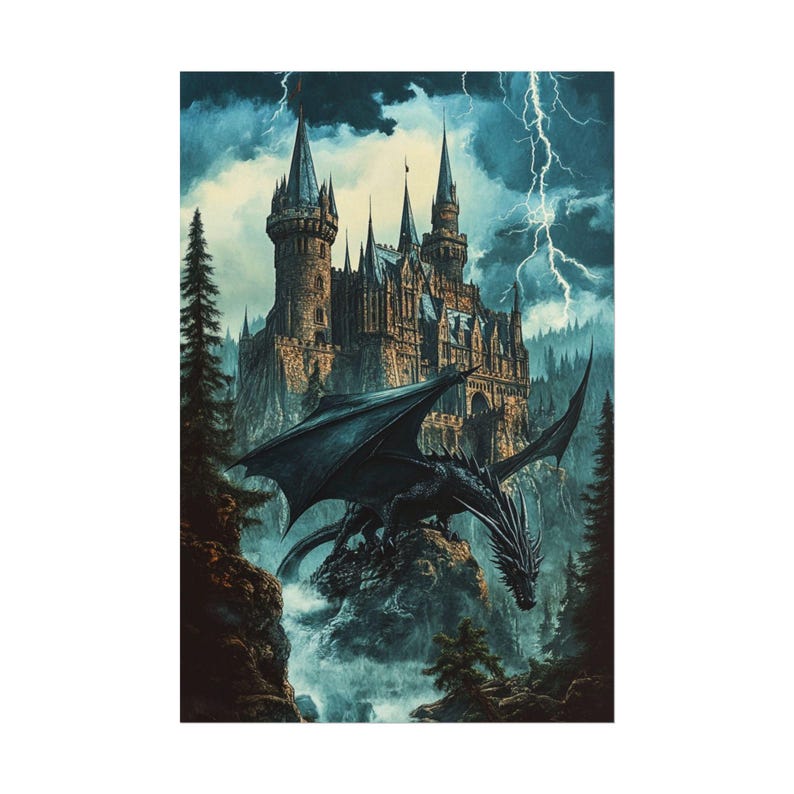 Tairn Onyx Storm Art, Fourth Wing Fanart Poster Romantasy, Iron Flame wall decor, Library Art, Reader art, Rebecca Yarros, gifts for her image 5