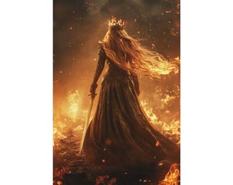 Aelin Throne of Glass Fanart Poster, Fire Breathing Queen TOG