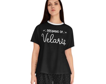 Conjunto de pijama corto para mujer Dreaming of Velaris, pijamas ACOTAR, conjunto de dormir para amantes de los libros, regalos para lectores, conjunto de salón para lectores, pijamas de corte nocturno