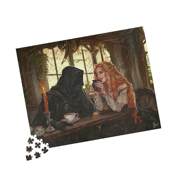 ACOTAR Puzzle: Feyre and Suriel Sipping Tea, Book Lover Gift