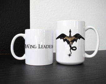 Flügelführer Basgiath War College-Tasse, Vierter Flügel Cup, Drachenreiter-Tasse, Fantasy Bookish Cup, The Empyrean Series Merch