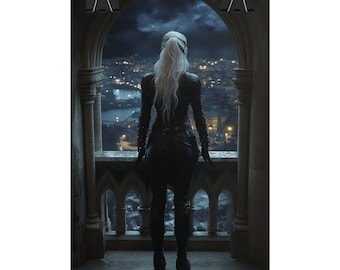 Póster de fanart de Manon Blackbeak, arte mural de Trono de Cristal, lámina de Sarah J. Maas, merchandising de TOG, regalo para lectores de fantasía, decoración del universo de Maas