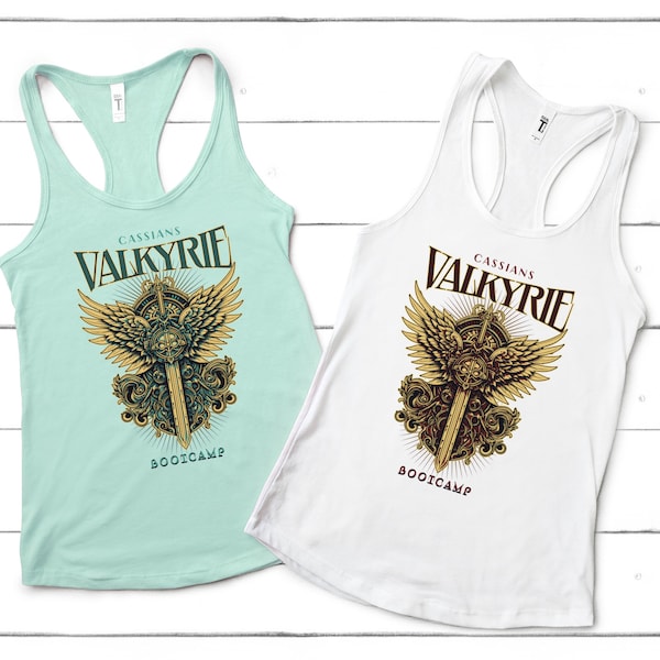 Cassian's Valkyrie Bootcamp Workout Racerback Tank, ACOTAR Gym Shirt, Nesta Gwen Workout Top, Booktok, SJM Racerback Top, Valkyrie Training