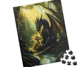 Fourth Wing Dragon Jigsaw Puzzle: Tairn and Andarna