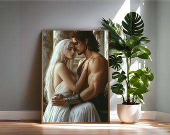 Nyktos and Sera Fanart Print: Fire in the Flesh, FBAA Fanart Bookish Art (Digital Download)