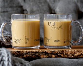 Lady Death ACOSF Nesta Mug, A Court of Thorns and Roses, Nessian, Bookish Mug, Sarah J Maas, Glass Mug