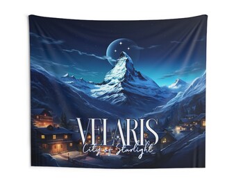 Velaris City of Starlight Indoor Wall Tapestries, ACOTAR wall art, SJM merch, A court of mist and fury decor