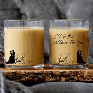 Gild Glass Mug, I'll be the Villain for You Clear Mug, Book Lover Cup, Plated Prisoner Series, Gold, Gild, Gleam