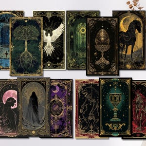 Ensemble de fanarts numériques Providence Cards, impressions sur une fenêtre sombre, oeuvre d'art de Rachel Gillig, série The Shepherd King, art mural livres JPG