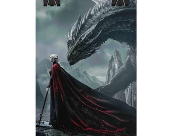 Póster de fanart de Manon Blackbeak, arte mural de Trono de Cristal, lámina de Sarah J. Maas, merchandising de TOG, regalo para lectores de fantasía, decoración del universo de Maas