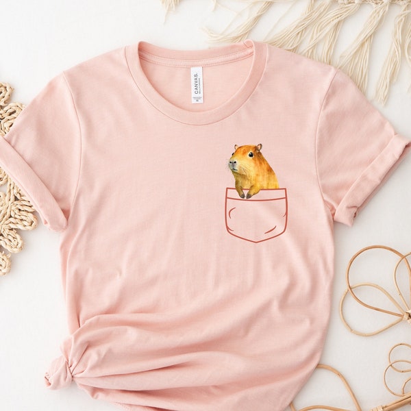 capybara pocket tee, capybara t shirt, capybara tee, capybara lover gift, animal lover tee, capybara lover, cute capybara, wildlife t-shirt