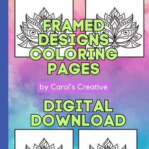 Framed Designs Coloring Pages - Digital Download • Coloring  Art