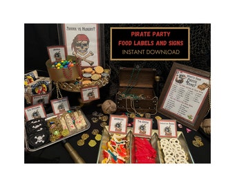 Pirate party Decorations/ Pirate Theme Party/ Pirate Birthday Party/ Printable pdf/ Instant Download/ What's your pirate name