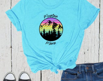 Mountain Mama T-Shirt| Vintage Sunset Mountain Mama shirt | Gift for Her | Gift for Mom | New Mom Gift | Christmas Gift for a Mom