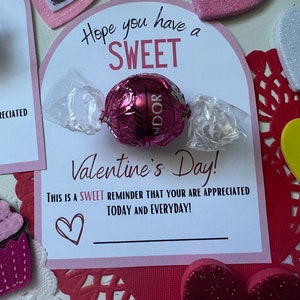 Valentine&#39;s Day teacher, neighbor, friend gift tag, Valentine&#39;s Day tag, Happy Valentines gift tag, SWEET TREAT Valentine&#39;s tag