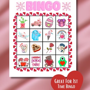 Valentine's Day BINGO/ 4x4 or 5x5 Game cards image 4