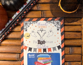 Faboolous Teacher gift card tag Thanks for being a Faboolous Teacher Tag Halloween Teacher tags