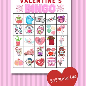 Valentine's Day BINGO/ 4x4 or 5x5 Game cards image 2