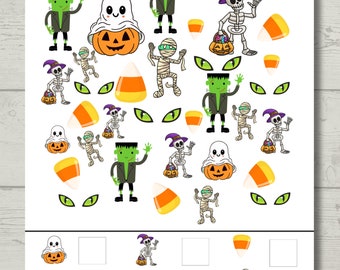 Halloween I Spy for littles and graphing your older kiddos