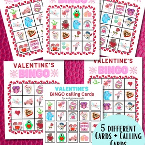 Valentine's Day BINGO/ 4x4 or 5x5 Game cards image 3