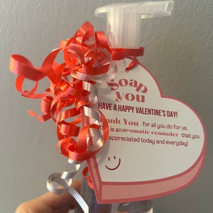 Valentine&#39;s Day gift tag, Soap gift tag, Valentine&#39;s gift tag for teacher or friend, Gift Tags for Valentine&#39;s Day.