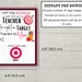 Printable Target Gift Card Holder, Teacher Thank You Card, Teacher ...