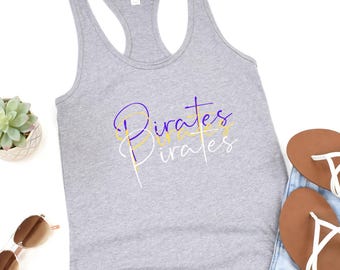 Pirates Racerback Tank Top | Purple and Gold | Women's Tank Top | Gift for Her |