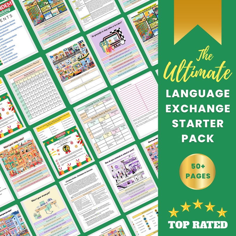 The Ultimate Language Exchange Study Workbook E-bundle Learn - Etsy