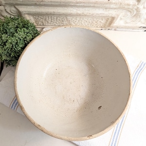 Antique Crock Bowl   I      10.5&quot;  PERFECTION    I   Primitive Salt Glazed Stoneware Bowl   I   Vintage Mixing Bowl   I   Farmhouse Decor
