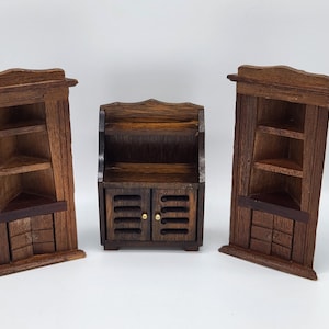 Puppenhaus Möbel aus Holz I Miniatur Schränkchen I Eckschränke